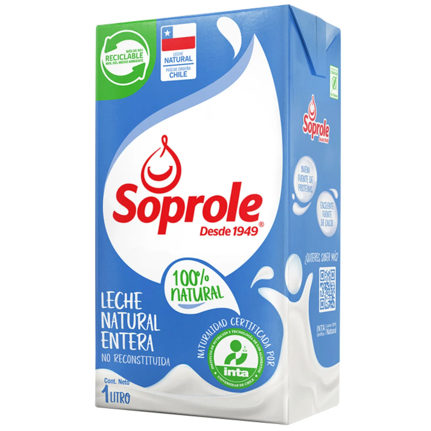Leche Entera Soprole 1 Litro